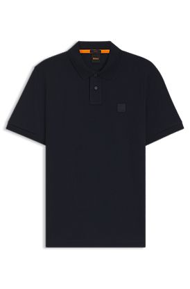 Stretch-cotton slim-fit polo shirt with logo patch