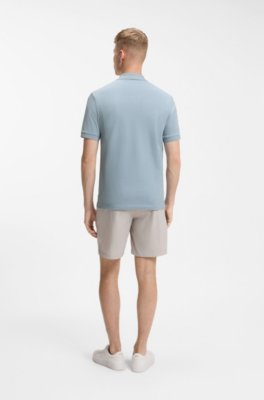 Boss Stretch-cotton slim-fit polo shirt with logo patch pikéer herr – bild 3