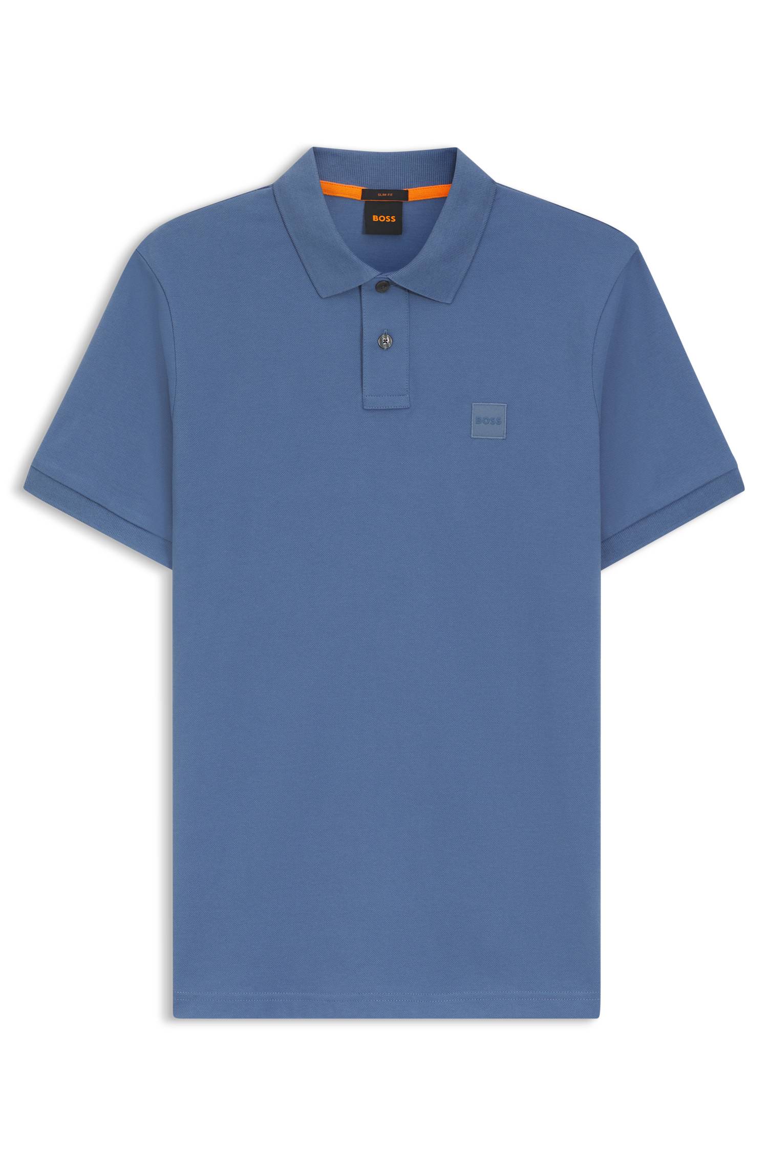 Boss Stretch-cotton slim-fit polo shirt with logo patch pikéer herr – bild 4