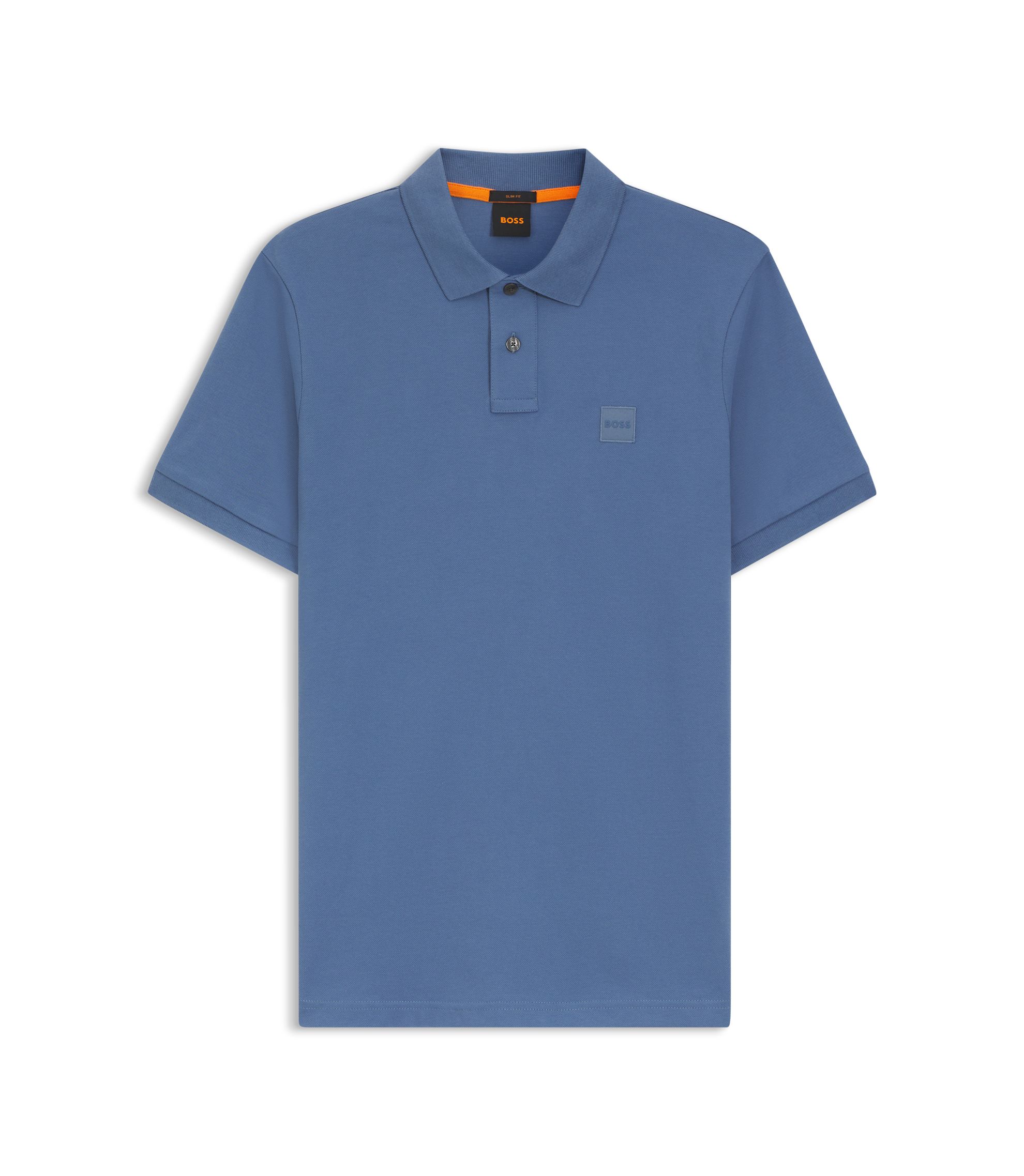 ゴルフ BOSS 半袖ポロシャツ XL アイスブルー 総柄 RELAXED FIT