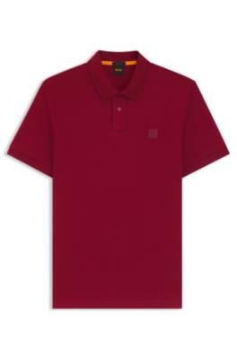 Stretch-cotton slim-fit polo shirt with logo patch 1