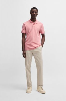 BOSS - スリムフィット ストレッチコットン ポロシャツ ロゴパッチ  