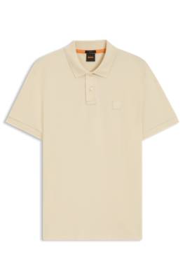 Stretch-cotton slim-fit polo shirt with logo patch