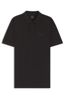 BOSS - Cotton-piqué polo shirt with logo print