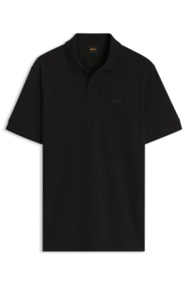 Boss Uomo Nero Polo In Maglia Di Cotone