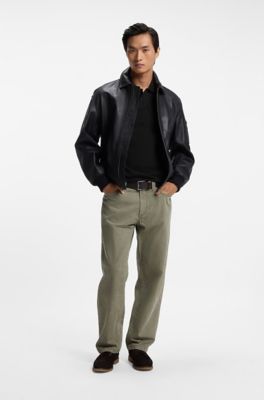 Knit polo shirt in cotton, Black
