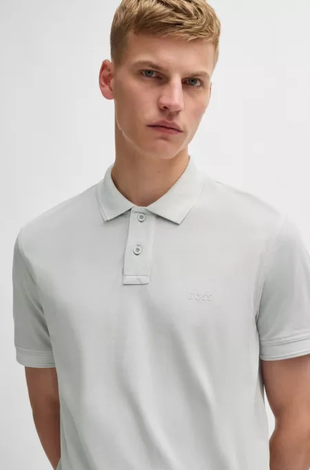 Cotton-piqué polo shirt with logo print
