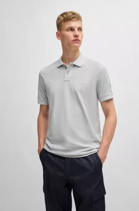 Cotton-piqué polo shirt with logo print
