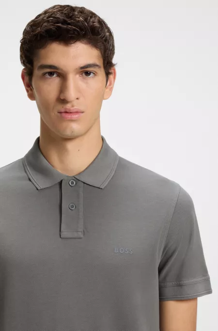 Cotton-piqué polo shirt with logo print