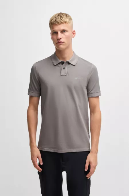 Cotton-piqué polo shirt with logo print