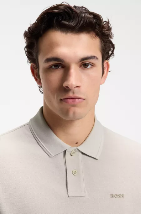 Cotton-piqué polo shirt with logo print