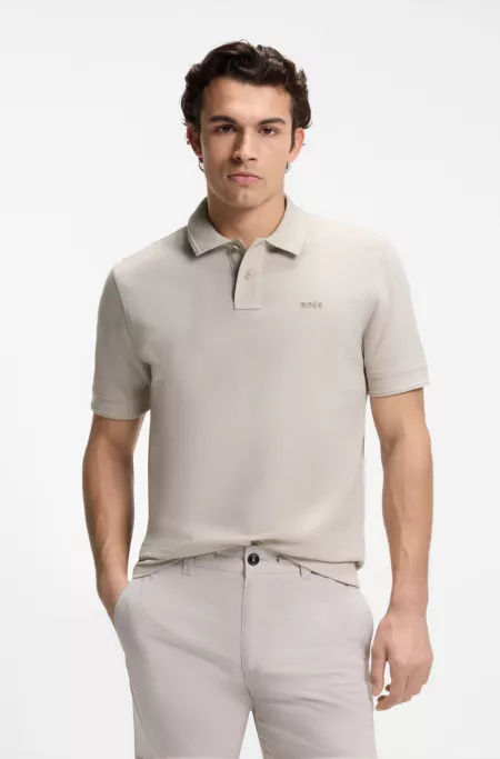 Cotton-piqué polo shirt with logo print