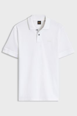 Knit polo shirt in cotton, White