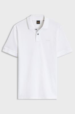 Knit polo shirt in cotton, White