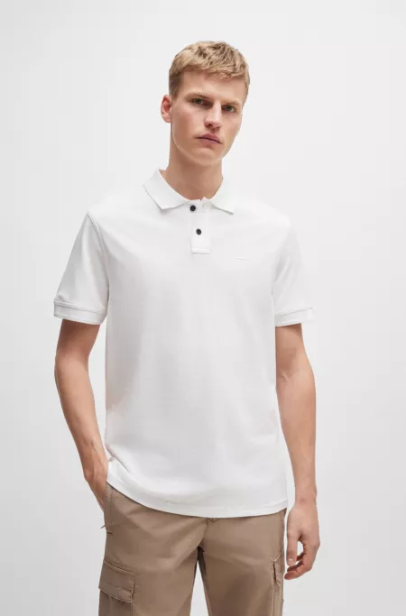 Cotton-piqué polo shirt with logo print