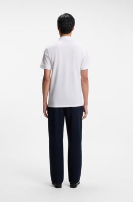 Knit polo shirt in cotton, White