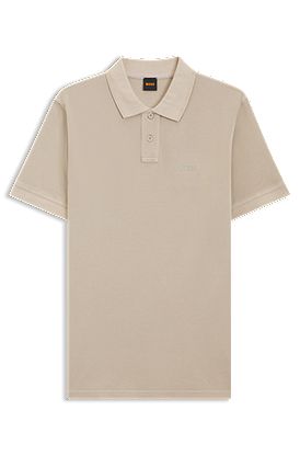 Cotton-piqué polo shirt with logo print
