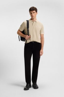 Poloshirt aus Baumwoll-Piqu&eacute; mit Logo-Print, Hellbeige