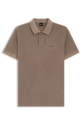 Cotton-piqué polo shirt with logo print