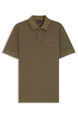 Cotton-piqué polo shirt with logo print