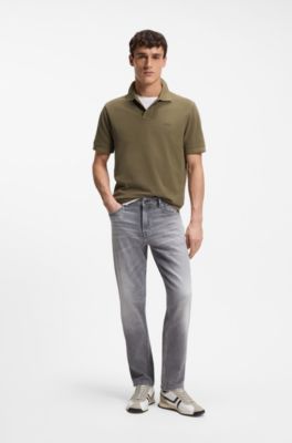 Polo en piqu&eacute; de coton avec logo, Olive