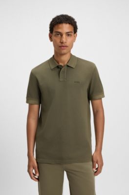 Poloshirt aus Baumwoll-Piqu&eacute; mit Logo-Print, Olive