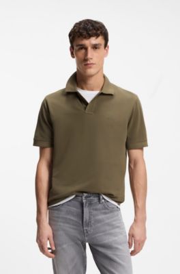 Polo en piqu&eacute; de coton avec logo, Olive