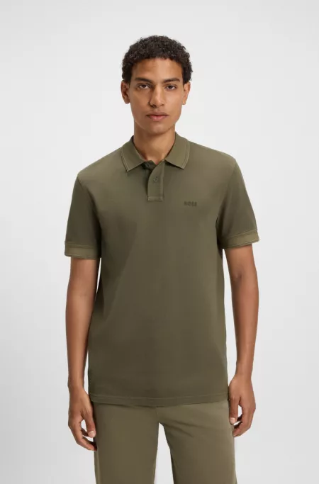 Cotton-piqué polo shirt with logo print