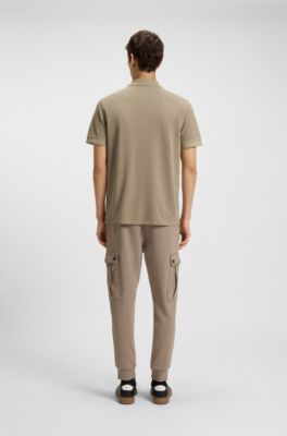 Poloshirt i bomuldspiqu&eacute; med logo, Lysebrun