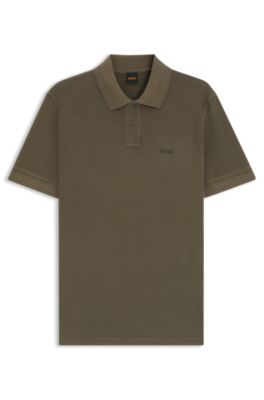 ★Hugo Boss★ストライプ コットン ピケ ポロ シャツ HUGO ポロシャツ リラックスフィット シルケット ストレッチ