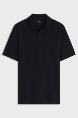 Gebreide polo van katoen, Donkerblauw