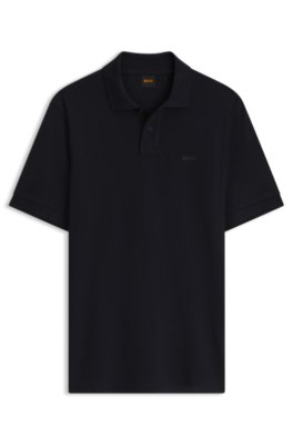Boss Uomo Blu Scuro Polo In Maglia Di Cotone