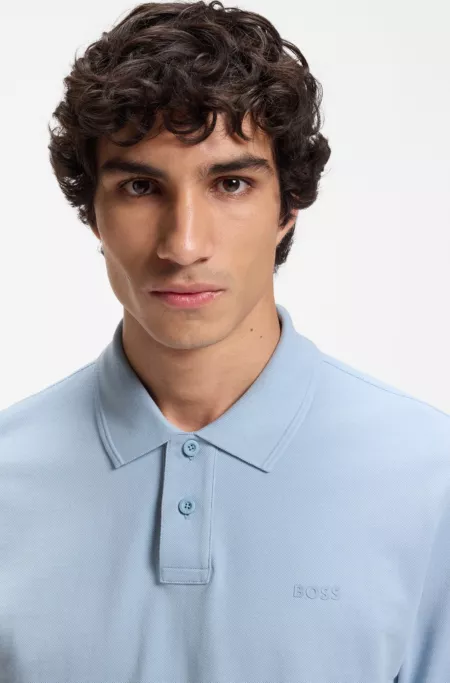 Cotton-piqué polo shirt with logo print