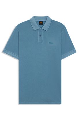 Cotton-piqué polo shirt with logo print