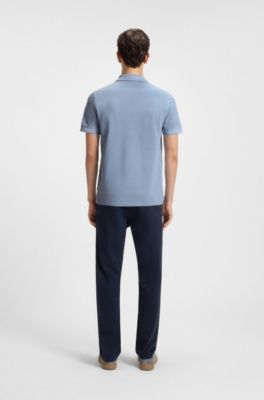 Poloshirt aus Baumwoll-Piqu&eacute; mit Logo-Detail, Hellblau