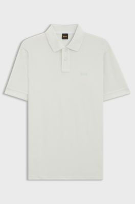 Cotton-piqu&eacute; polo shirt with logo detail, Light Blue