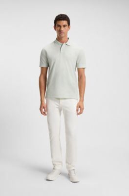 Cotton-piqu&eacute; polo shirt with logo detail, Light Blue