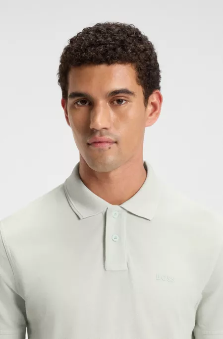 Cotton-piqué polo shirt with logo print