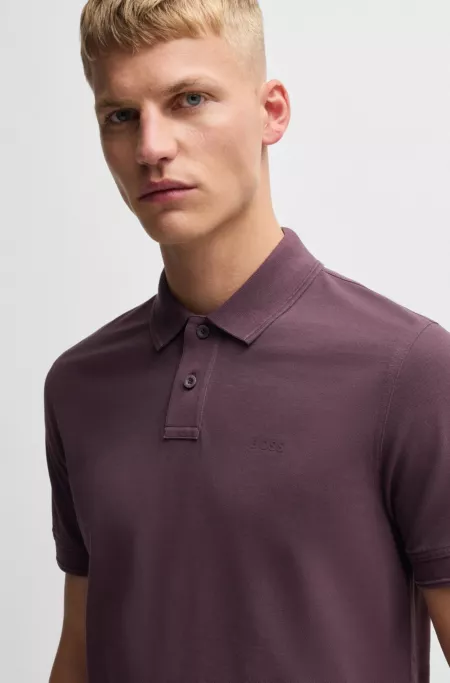 Cotton-piqué polo shirt with logo print