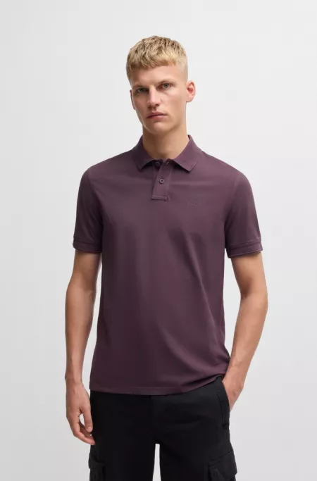 Cotton-piqué polo shirt with logo print