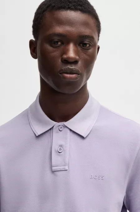 Cotton-piqué polo shirt with logo print