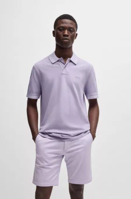 Cotton-piqué polo shirt with logo print