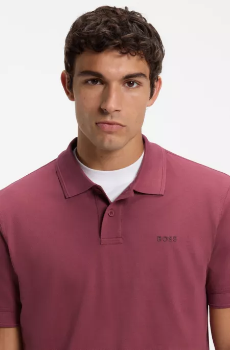 Strick-Poloshirt aus Baumwolle