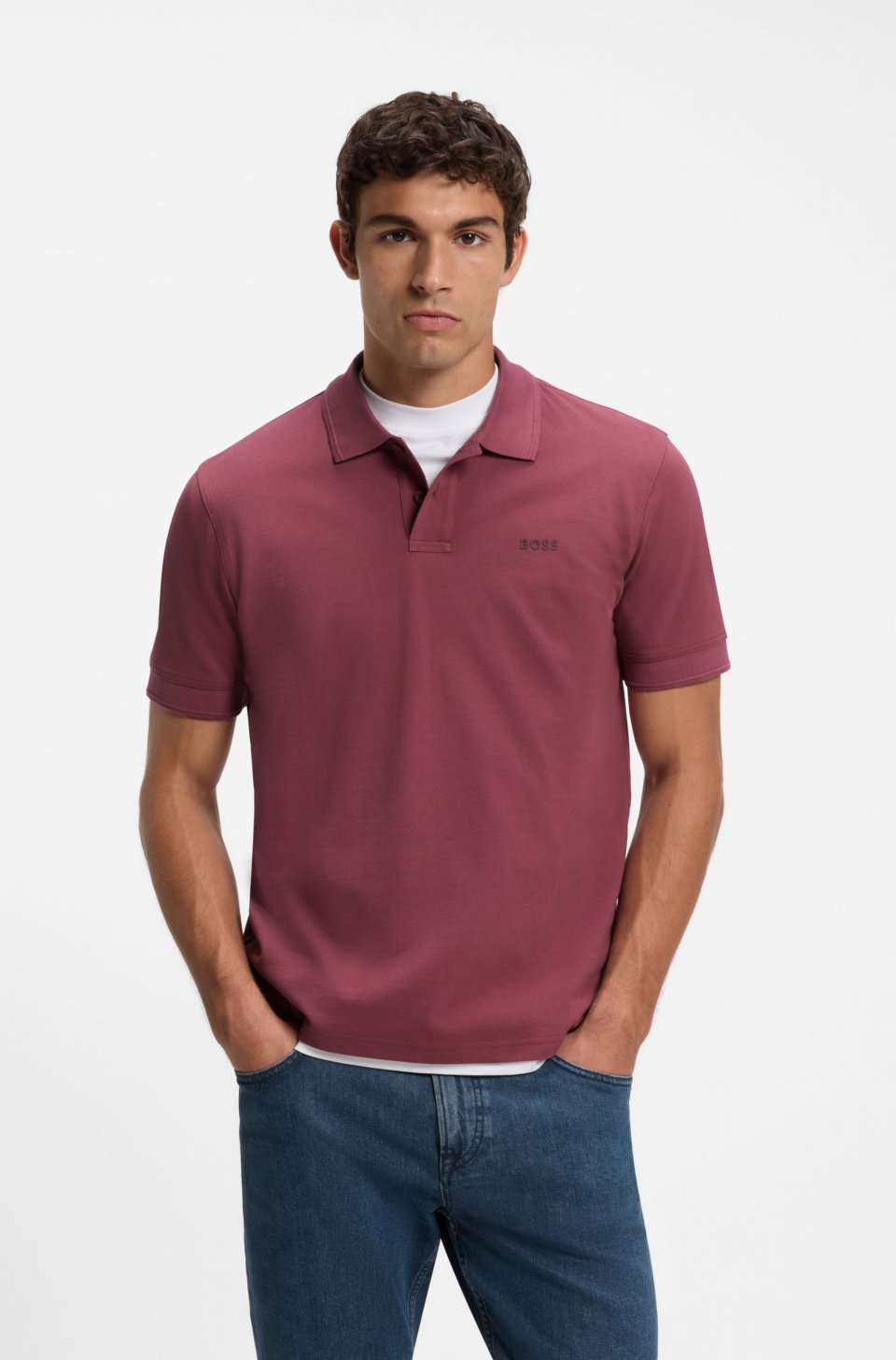 Knit polo shirt in cotton