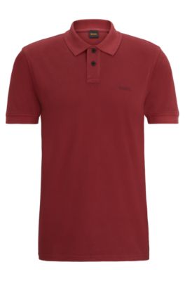 BOSS - Cotton-piqué polo shirt with logo print