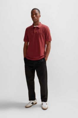 BOSS - Cotton-piqué polo shirt with logo print
