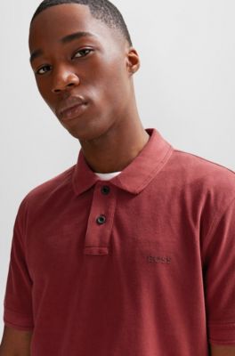 BOSS - Cotton-piqué polo shirt with logo print