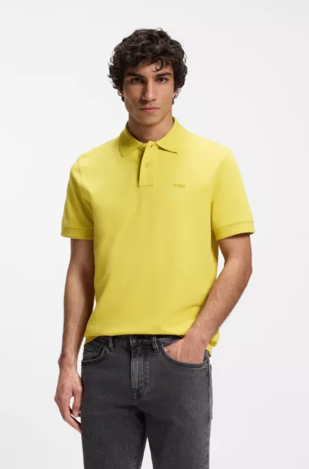 Cotton-piqué polo shirt with logo print
