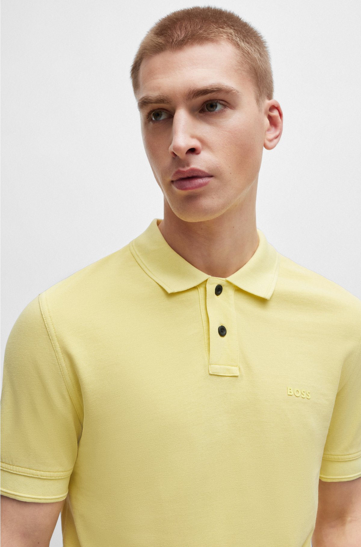 BOSS - Cotton-piqué polo shirt with logo print