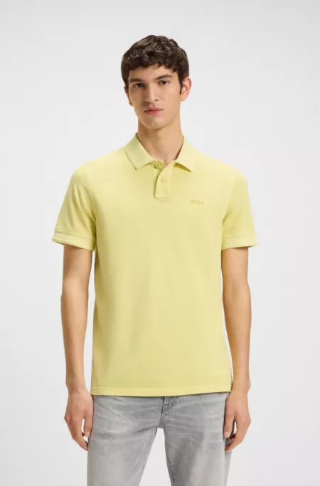 Cotton-piqué polo shirt with logo print